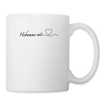 Hebamme mit Herz Geburtshelferin Hebamme Geschenk - Tasse - Weiß - Rechts