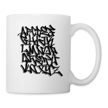 Graffiti-Alphabet schreiben - Tasse - Weiß - Rechts