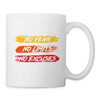 Motivation keine Angst keine Limits keine Ausreden - Tasse - Weiß - Rechts