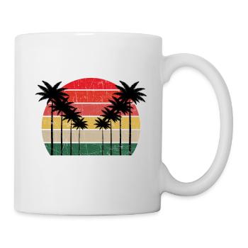 Retro Vintage Palm Trees Hawaii - Tasse - Weiß - Rechts