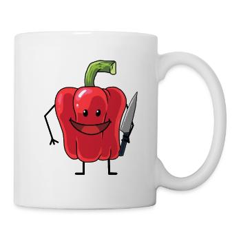 Paprika Gemüse Gesunde Speise Küchenmesser - Tasse - Weiß - Rechts