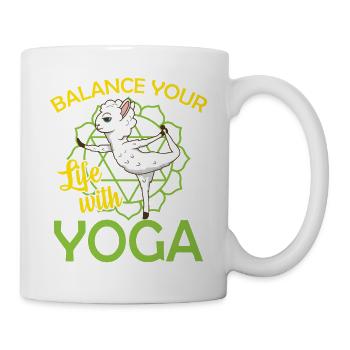 Yoga sheep colorful saying - Mug - white - Right