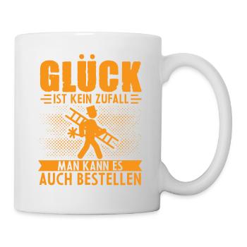 Glück Ist Kein Zufall Schornsteinfeger Glück Kamin - Tasse - Weiß - Rechts