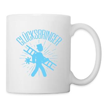 Glücksbringer Schornsteinfeger Kaminfeger Geschenk - Tasse - Weiß - Rechts