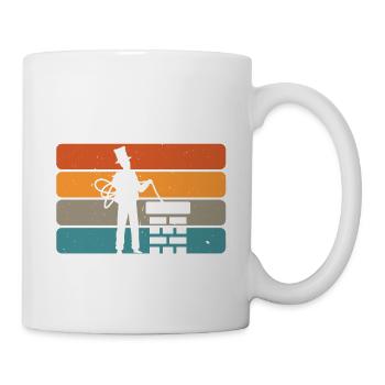 Retro Schornsteinfeger Vintage Kaminfeger Geschenk - Tasse - Weiß - Rechts