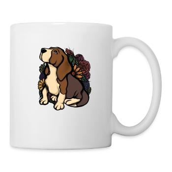 beagle floral - Mug - white - Right
