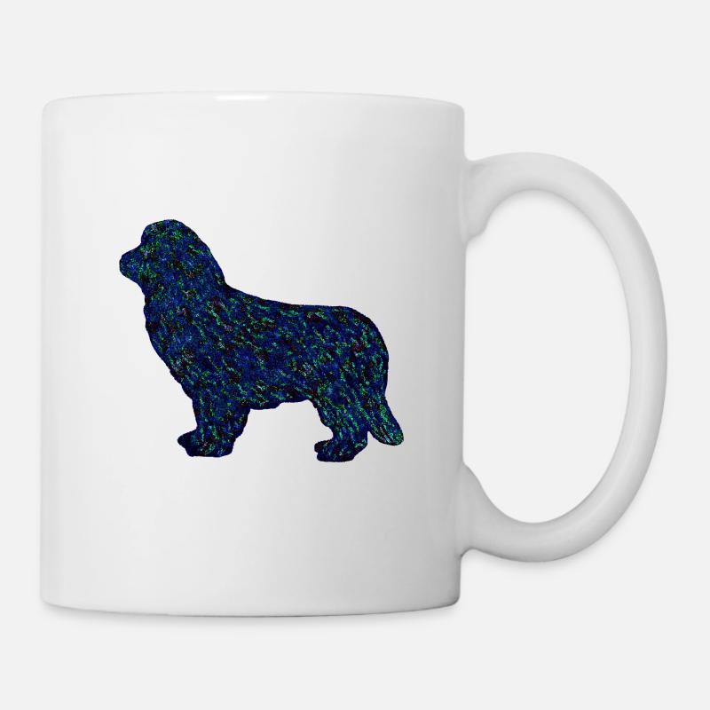 Cristal bleu de chien de Terre-Neuve - Mug blanc - blanc