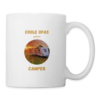 Coole Opas, Wohnwagen, Campen, Weihnachtsgeschenk, - Tasse - Weiß - Rechts
