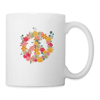 Peace Fleurs et paix pour le monde. Nature &L’amour - Mug blanc - blanc - Droite