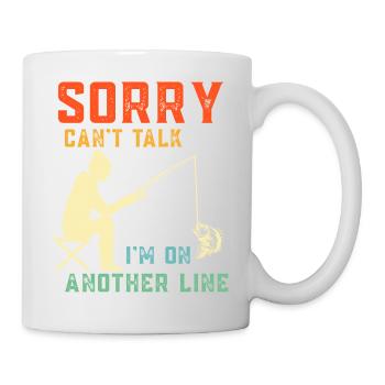 Vintage Sorry I Can t Talk I m On Another Line - Mug - white - Right