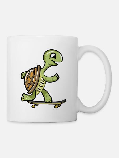 Skate Turtle - Tasse - Weiß