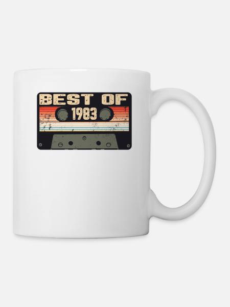 Vintage 1983 Geburtstag Retro Kassette Geschenk - Tasse - Weiß