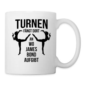 Turnen Geschenk Spruch - Tasse - Weiß - Rechts