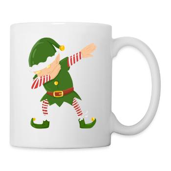 Elf dab tamponnant le cadeau tendance drôle de Noël - Mug blanc - blanc - Droite