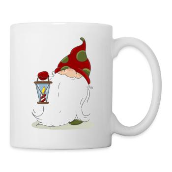Christmas Nordic Elf Elves Dwarf Lantern - Mug - white - Right