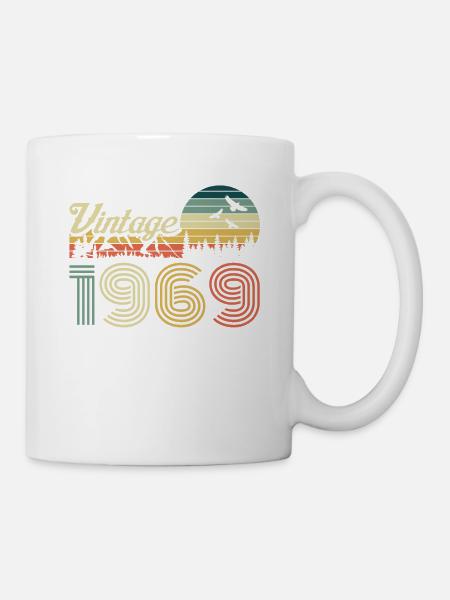 Vintage 1969 Anniversaire Retro Millésime cadeau - Mug blanc - blanc