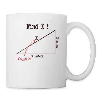 Math Math Meme Find X Found It Pythagore - Mug blanc - blanc - Droite