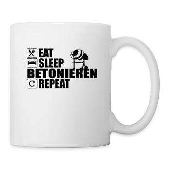 Bétonnière Maçonneur Eat Sleep Bétonnage Repeat - Mug blanc - blanc - Droite