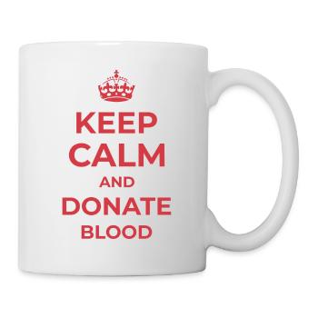 Keep calm and donate blood donating blood - Mug - white - Right