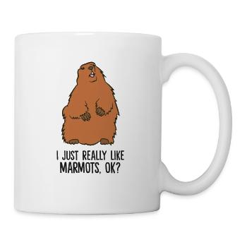 I Just Really Like Marmots, Ok? Cute Marmots - Mug - white - Right