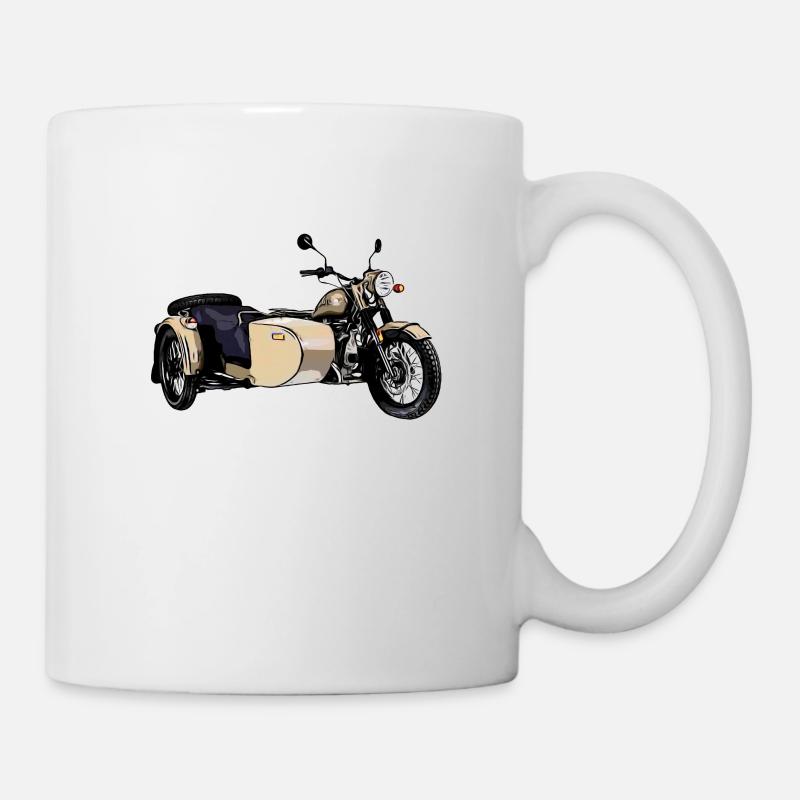 Ural Motorrad Moped Sowjet Gespann Geschenkidee - Tasse - Weiß