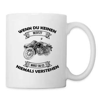 Ural Motorrad Moped Sowjet Gespann Geschenkidee - Tasse - Weiß - Rechts