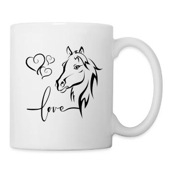 Cheval Coeur Amour - Mug blanc - blanc - Droite