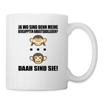 Kollegen Abschied Arbeit Rente lustiger Spruch - Tasse - Weiß - Rechts