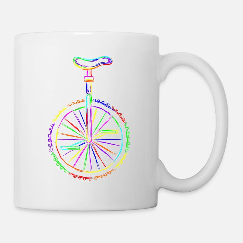 Buntes Einrad - Tasse - Weiß