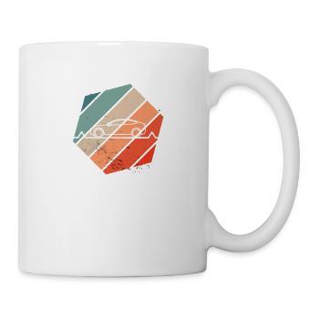 rétro battement de cœur pour voiture électrique - Mug blanc - blanc - Droite