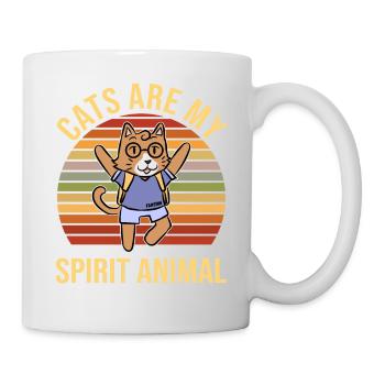 Cats Are My Spirit Animal Nerd Cat - Mug - white - Right