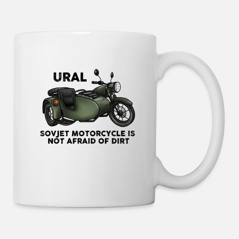 Ural Motorrad Moped Sowjet Gespann Geschenkidee - Tasse - Weiß