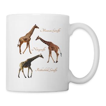 3 giraffes - species / Kenya / Africa / wild animals - Mug - white - Right
