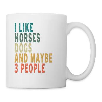 J'aime les chevaux, chiens et peut-être 3 personnes cheval vintage - Mug blanc - blanc - Droite