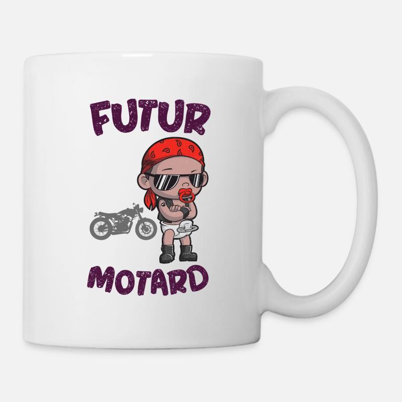 Schwangerschaft - Geburt - Ankunft des Babys - Biker - Tasse - Weiß