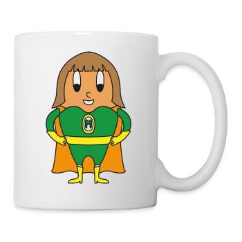 Superheldin Ei - Tasse - Weiß - Rechts