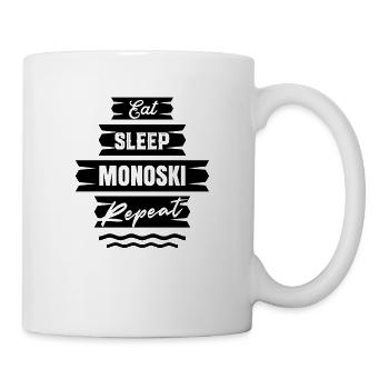 Essen Schlafen Monoski Wiederholen Monoskier Hobby - Tasse - Weiß - Rechts