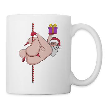 Noël Père Noël Santa sexy Poledance - Mug blanc - blanc - Droite