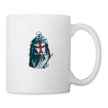 Ritter Tempelritter Vintage Retro T-Shirt - Tasse - Weiß - Rechts