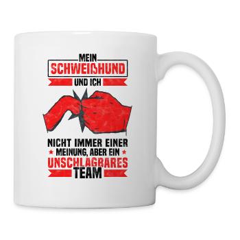 Mein Hannoverscher Schweißhund und Ich Spruch - Tasse - Weiß - Rechts