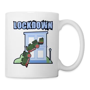 Lockdown, Lokdown, Locomotive, Chemin de fer drôle - Mug blanc - blanc - Droite