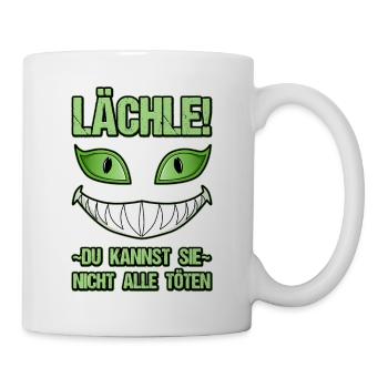 Lächle Du Kannst Sie Nicht Alle Töten Halloween - Tasse - Weiß - Rechts