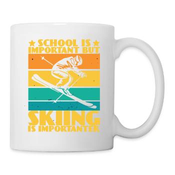 School Is Important But Skiing Is Importanter - Mug blanc - blanc - Droite