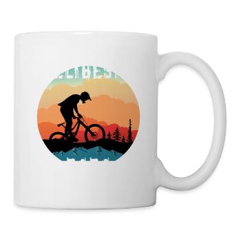 Mountainbike Weltbester Papa Vintage Motor Papa - Tasse - Weiß - Rechts