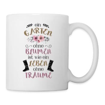 Schöner Gartenarbeit Spruch für Floristin Geschenk - Tasse - Weiß - Rechts