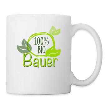 Bio Bauer Hobby Bauer Gemüse Selbstversorger Vegan - Tasse - Weiß - Rechts