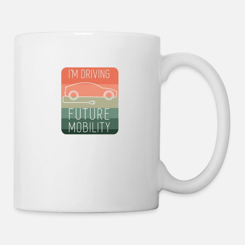 I'm driving future mobility - retro Elektroauto - Tasse - Weiß