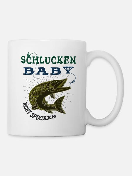 Hecht Angeln - Tasse - Weiß