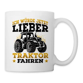 Traktor - Tasse - Weiß - Rechts