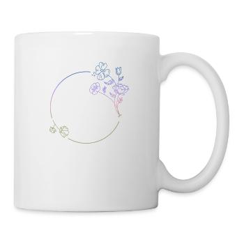 Couronne florale vintage, ornement, romantique, vrille - Mug blanc - blanc - Droite